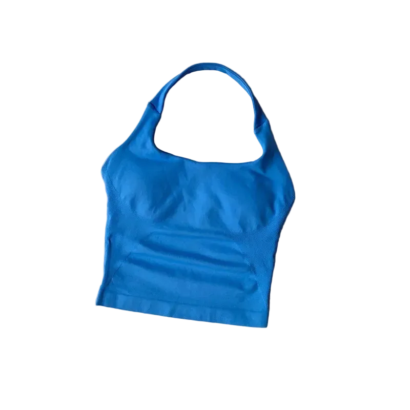 SculptForHer Halter Sports Bra | High Support Seamless Gym & Running Bra for Women