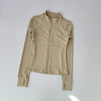 SculptForHer Performance Zip Jacket | Seamless Long Sleeve Gym Top