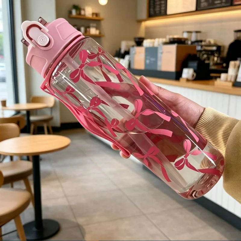 SculptForHer 800ml Sports Water Bottle | Leakproof Gym Bottle with Time Marker & Carry Strap