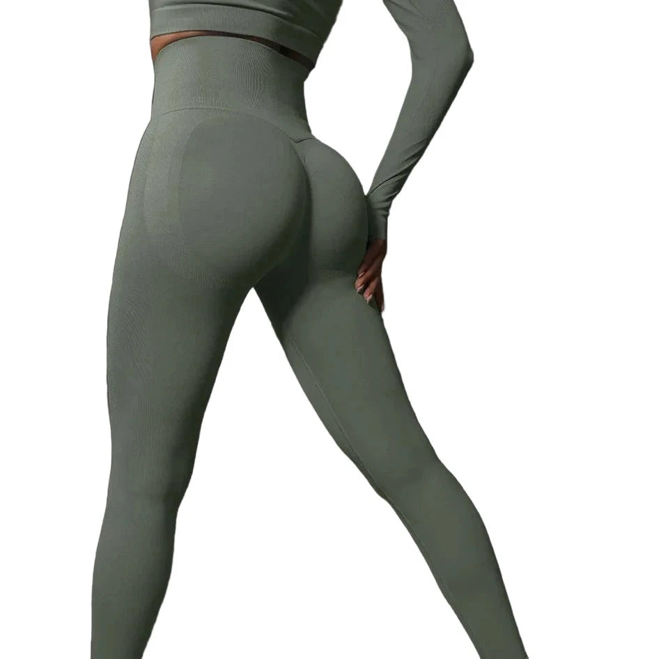 SculptForHer High Waisted Seamless Scrunch Leggings – Women’s Push Up Sculpting Gym Leggings