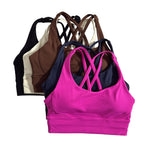 SculptForHer Cross Back Sports Bra | Women’s Seamless Medium Support Gym & Yoga Bra