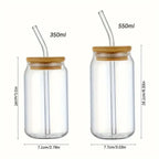 SculptForHer Glass Protein Tumbler | Bamboo Lid & Reusable Straw Coffee & Supplement Cup