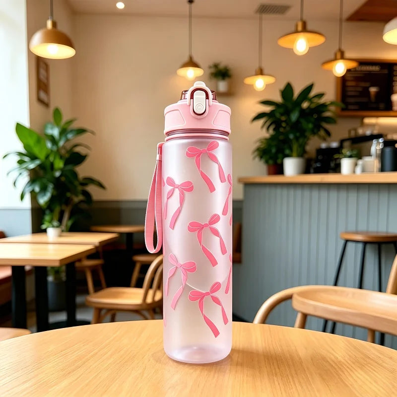 SculptForHer 800ml Sports Water Bottle | Leakproof Gym Bottle with Time Marker & Carry Strap