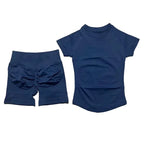 SculptForHer Seamless Gym Set | Sculpt Performance T-Shirt & Scrunch Shorts for Women