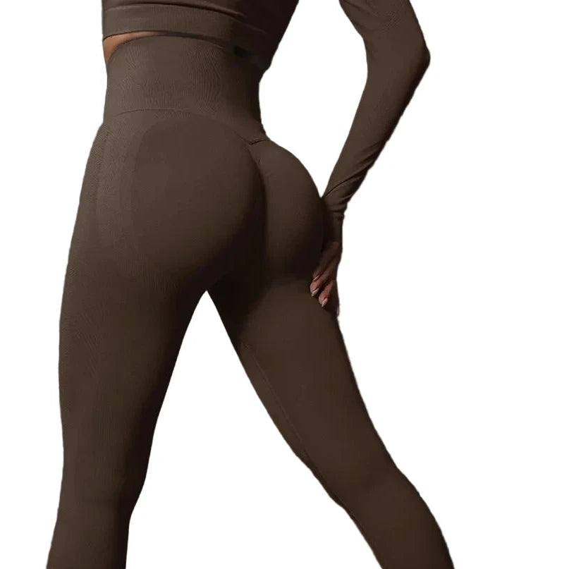 SculptForHer High Waisted Seamless Scrunch Leggings – Women’s Push Up Sculpting Gym Leggings