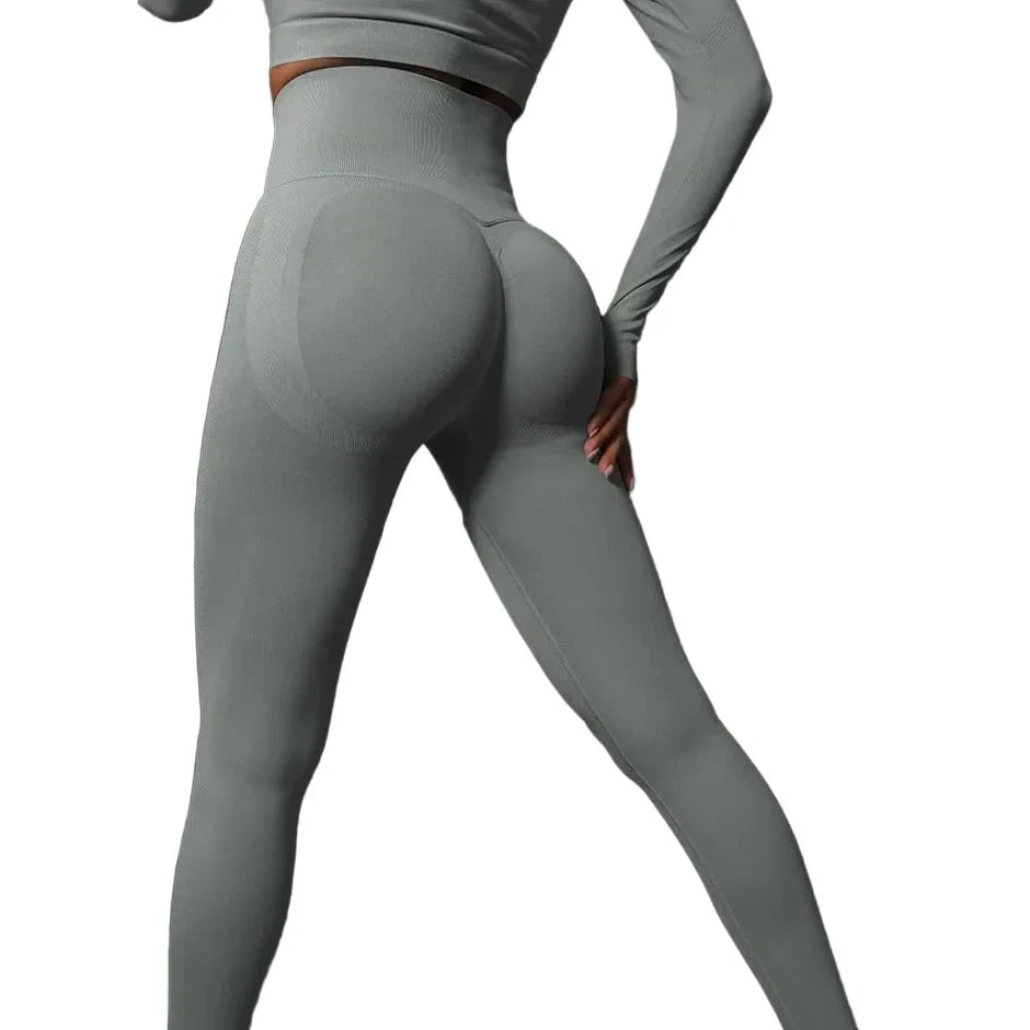 SculptForHer High Waisted Seamless Scrunch Leggings – Women’s Push Up Sculpting Gym Leggings