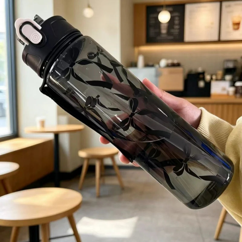 SculptForHer 800ml Sports Water Bottle | Leakproof Gym Bottle with Time Marker & Carry Strap