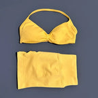SculptForHer Women’s 2 Piece Scrunch Gym Set | High-Waisted Shorts & Strappy Sports Bra | Seamless Workout Outfit