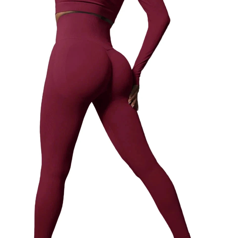 SculptForHer High Waisted Seamless Scrunch Leggings – Women’s Push Up Sculpting Gym Leggings