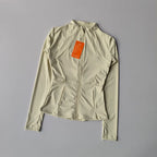 SculptForHer Performance Zip Jacket | Seamless Long Sleeve Gym Top