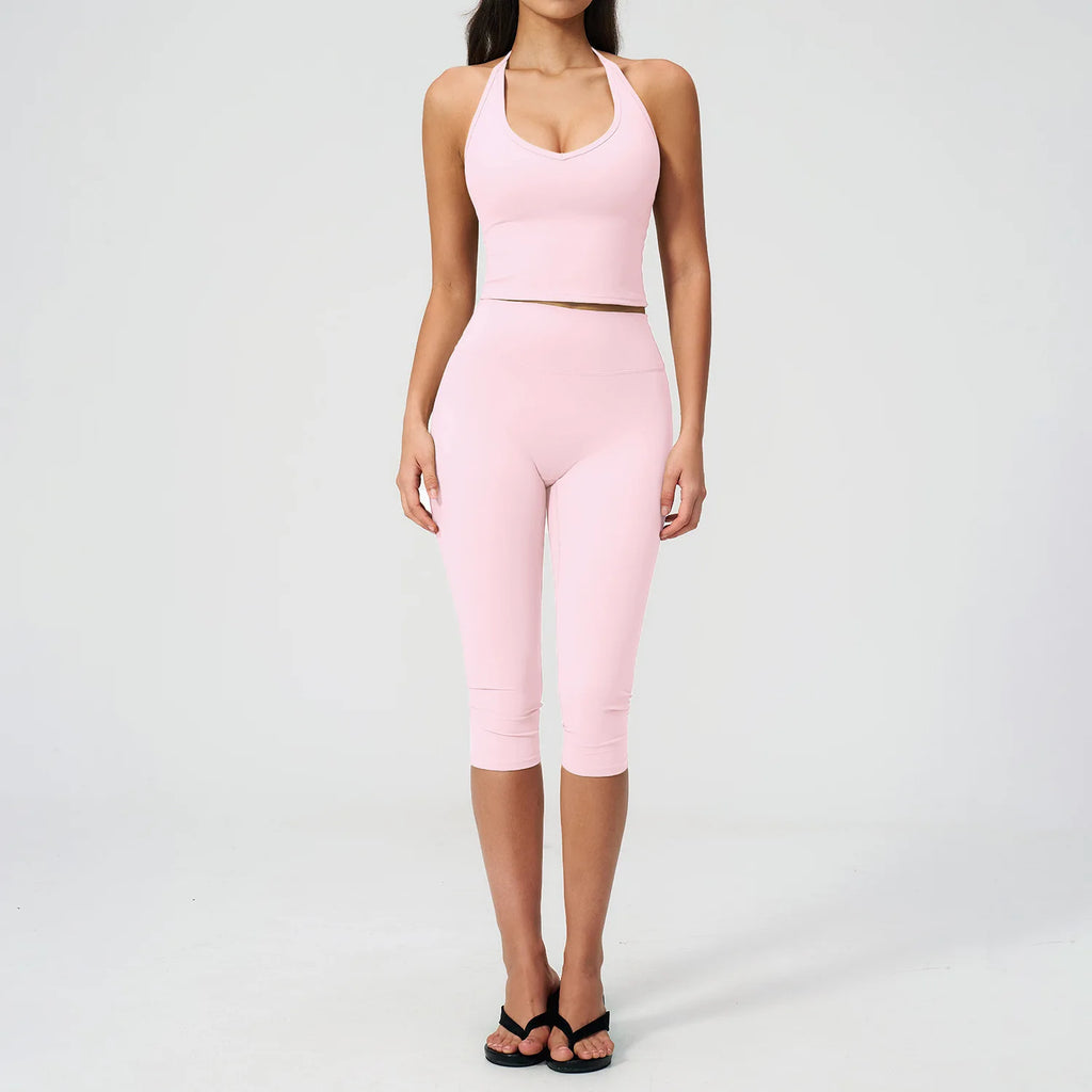 SculptForHer Sculpt & Move Seamless Capri Gym Set – Women’s 2 Piece Activewear