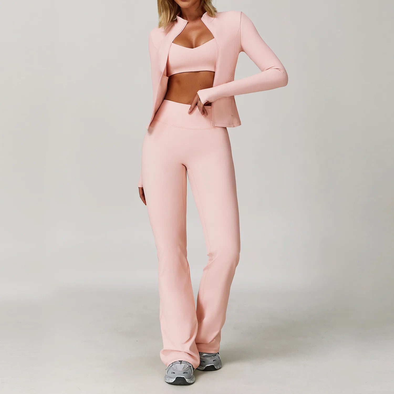 Women’s 2/3 Piece Long Sleeve Gym Set | Sculpting Activewear
