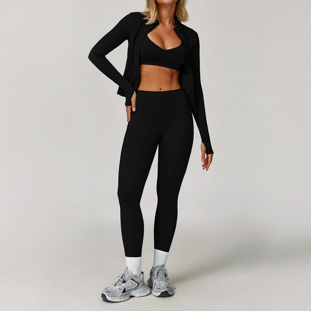 Women’s 2/3 Piece Long Sleeve Gym Set | Sculpting Activewear