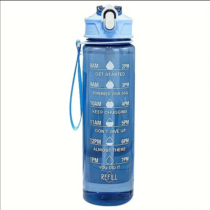 SculptForHer 800ml Sports Water Bottle | Leakproof Gym Bottle with Time Marker & Carry Strap