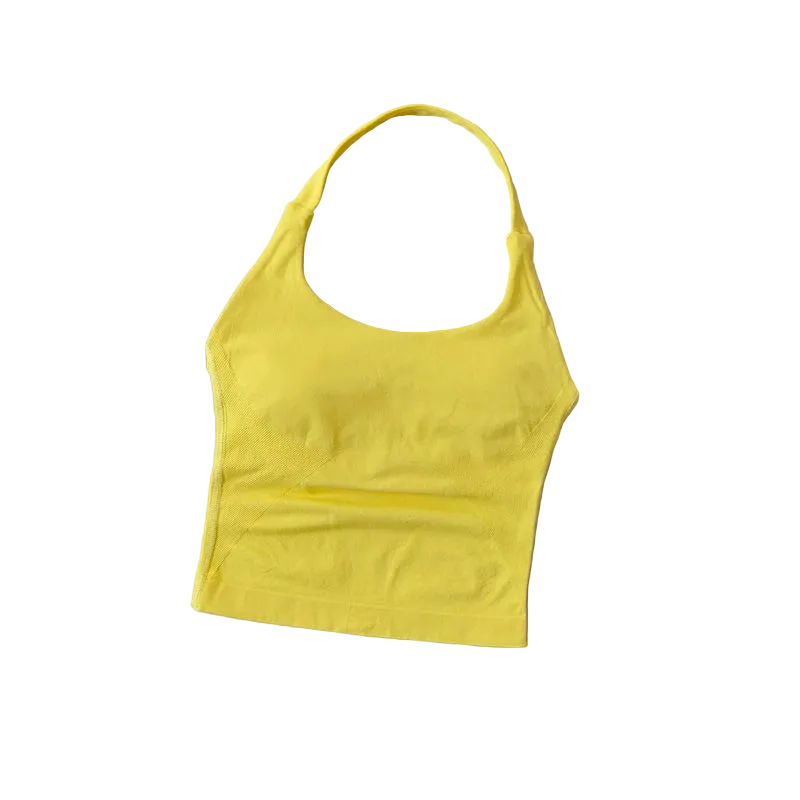 SculptForHer Halter Sports Bra | High Support Seamless Gym & Running Bra for Women