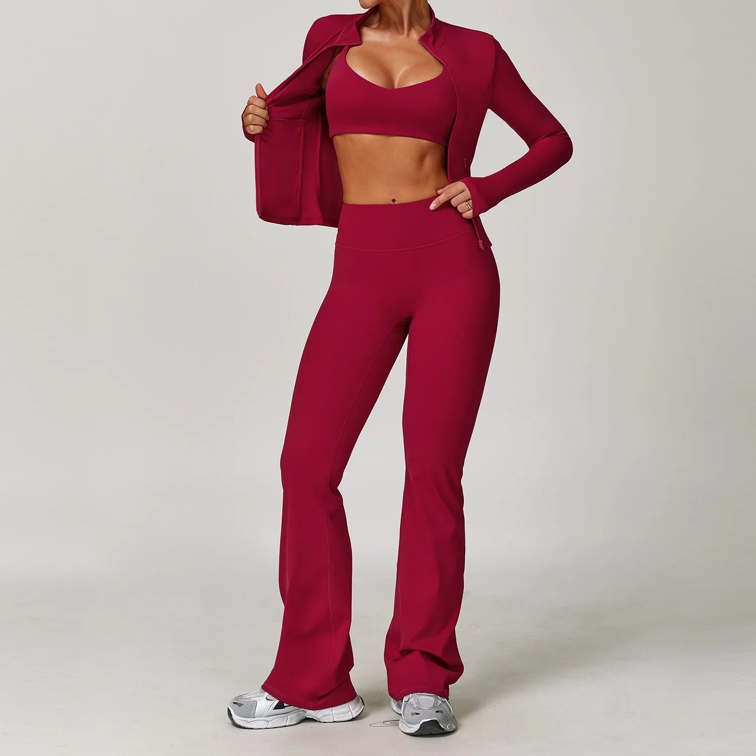 Women’s 2/3 Piece Long Sleeve Gym Set | Sculpting Activewear
