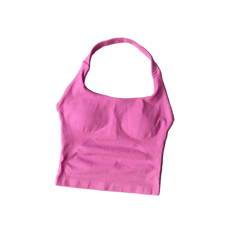 SculptForHer Halter Sports Bra | High Support Seamless Gym & Running Bra for Women