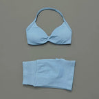 SculptForHer Women’s 2 Piece Scrunch Gym Set | High-Waisted Shorts & Strappy Sports Bra | Seamless Workout Outfit