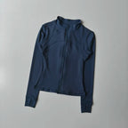 SculptForHer Performance Zip Jacket | Seamless Long Sleeve Gym Top