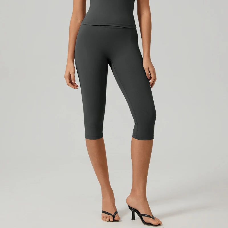 Hearuisavy Women High Waist Capri Yoga Pants Quick Dry Workout Gym Fitness Running Sports Tights Butt Lift 3/4 Leggings Female