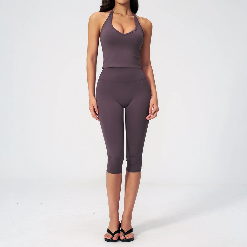 SculptForHer Sculpt & Move Seamless Capri Gym Set – Women’s 2 Piece Activewear