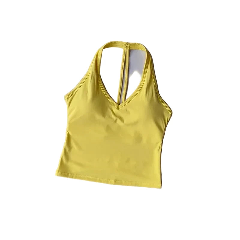 SculptForHer SculptFit V-Neck Sports Bra | Seamless Low-Impact Gym & Yoga Bra for Women