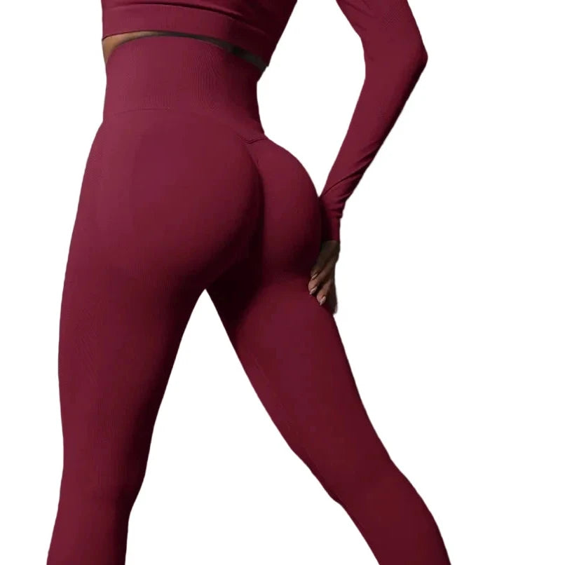 SculptForHer High Waisted Seamless Scrunch Leggings – Women’s Push Up Sculpting Gym Leggings