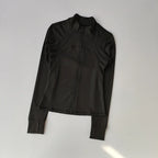 SculptForHer Performance Zip Jacket | Seamless Long Sleeve Gym Top