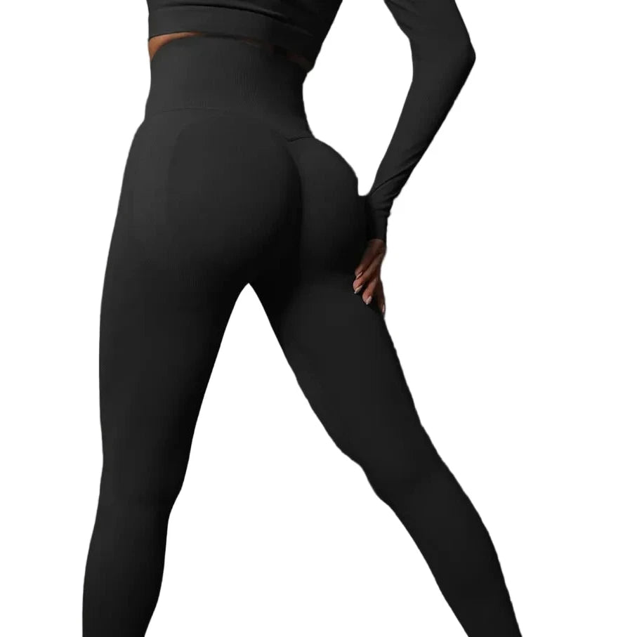 SculptForHer High Waisted Seamless Scrunch Leggings – Women’s Push Up Sculpting Gym Leggings