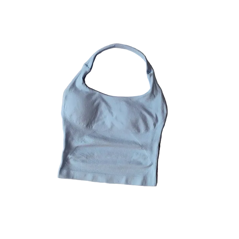 SculptForHer Halter Sports Bra | High Support Seamless Gym & Running Bra for Women