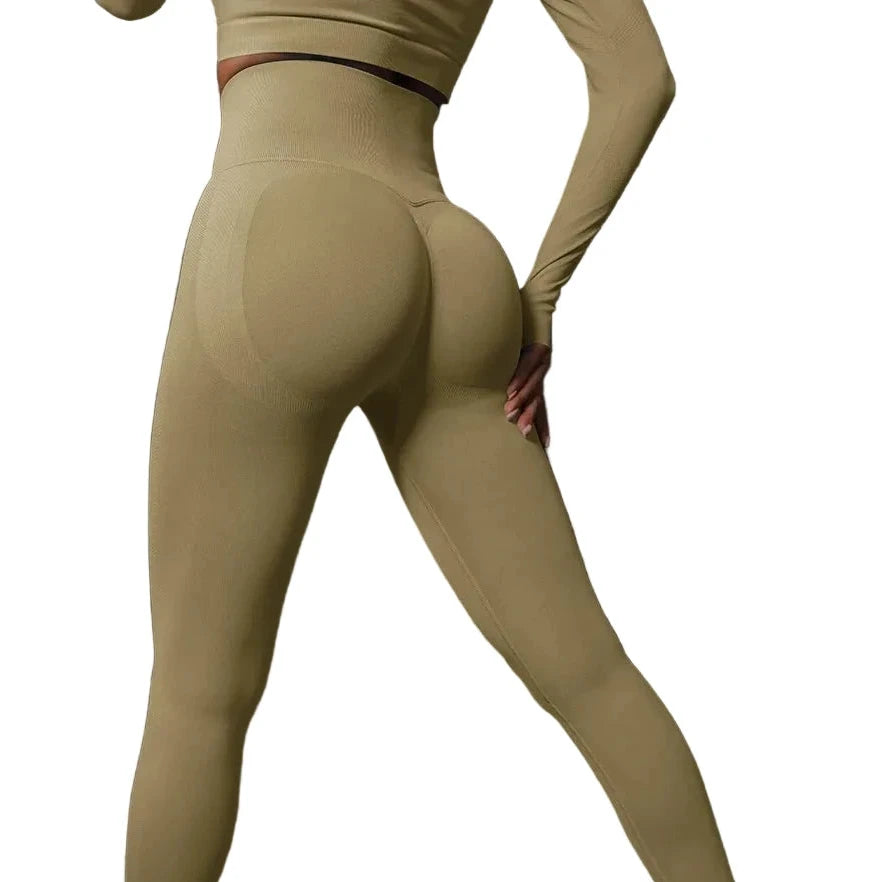 SculptForHer High Waisted Seamless Scrunch Leggings – Women’s Push Up Sculpting Gym Leggings