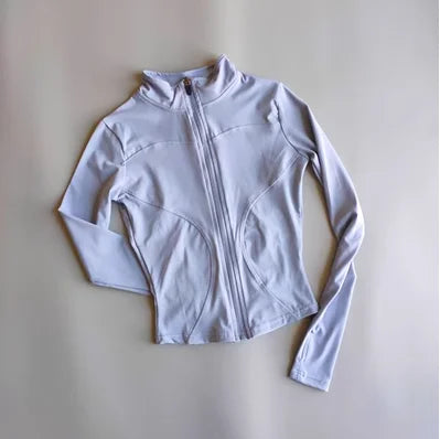 SculptForHer Performance Zip Jacket | Seamless Long Sleeve Gym Top