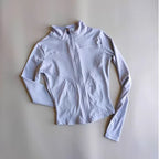 SculptForHer Performance Zip Jacket | Seamless Long Sleeve Gym Top