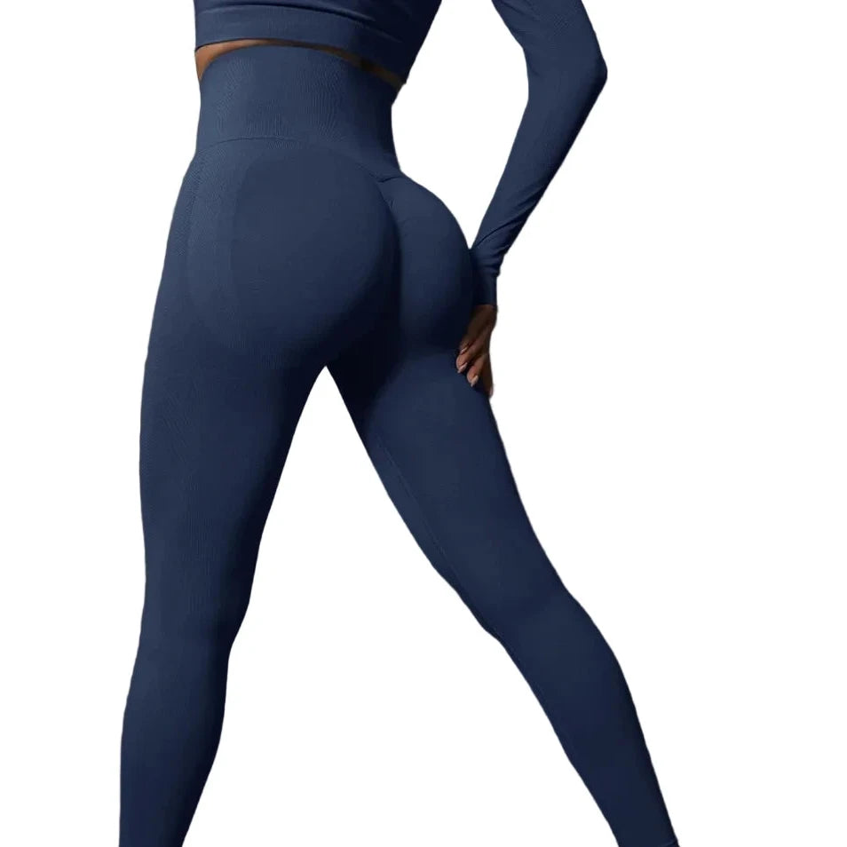 SculptForHer High Waisted Seamless Scrunch Leggings – Women’s Push Up Sculpting Gym Leggings