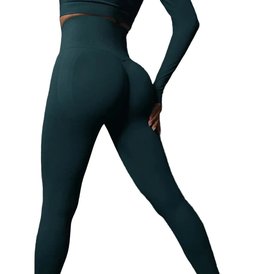 SculptForHer High Waisted Seamless Scrunch Leggings – Women’s Push Up Sculpting Gym Leggings