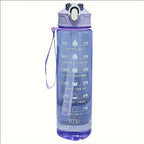 SculptForHer 800ml Sports Water Bottle | Leakproof Gym Bottle with Time Marker & Carry Strap
