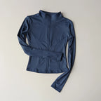 SculptForHer Performance Zip Jacket | Seamless Long Sleeve Gym Top