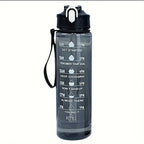 SculptForHer 800ml Sports Water Bottle | Leakproof Gym Bottle with Time Marker & Carry Strap