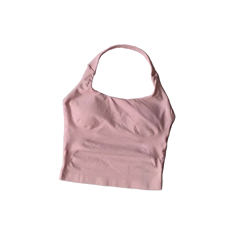 SculptForHer Halter Sports Bra | High Support Seamless Gym & Running Bra for Women