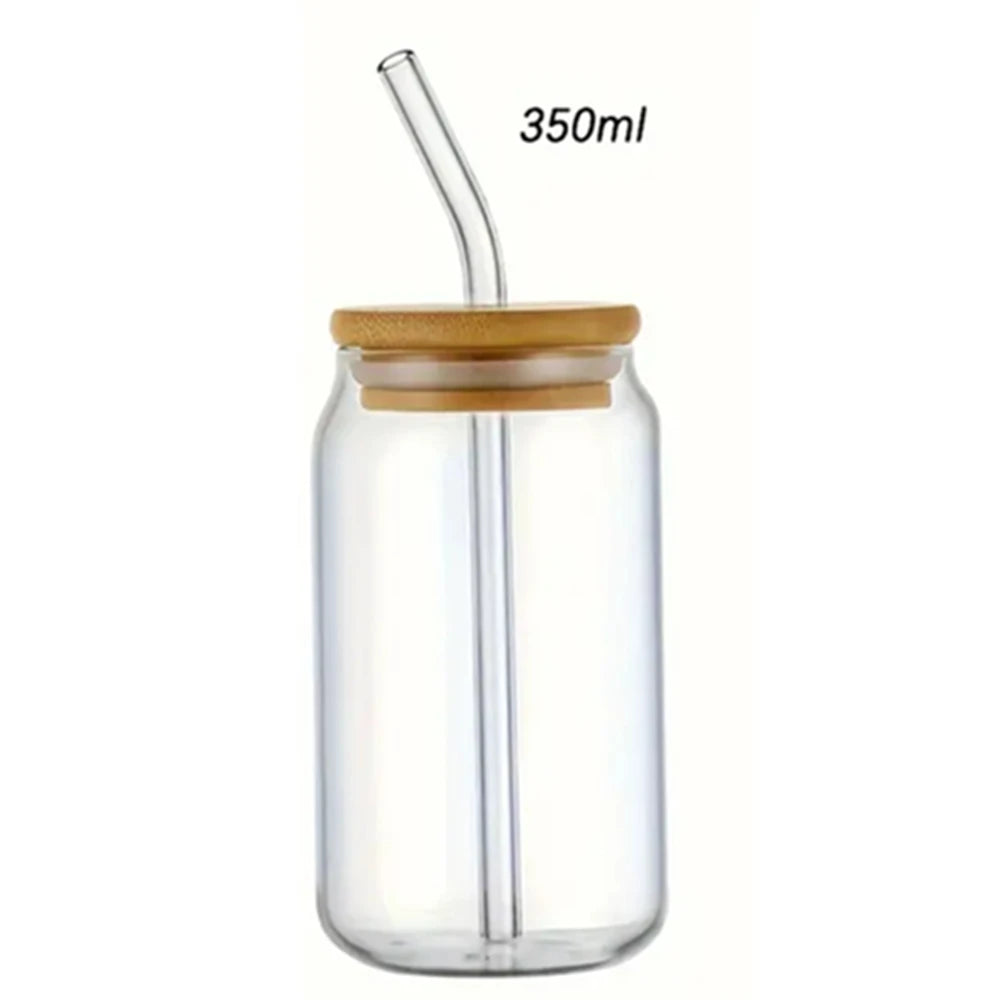 SculptForHer Glass Protein Tumbler | Bamboo Lid & Reusable Straw Coffee & Supplement Cup