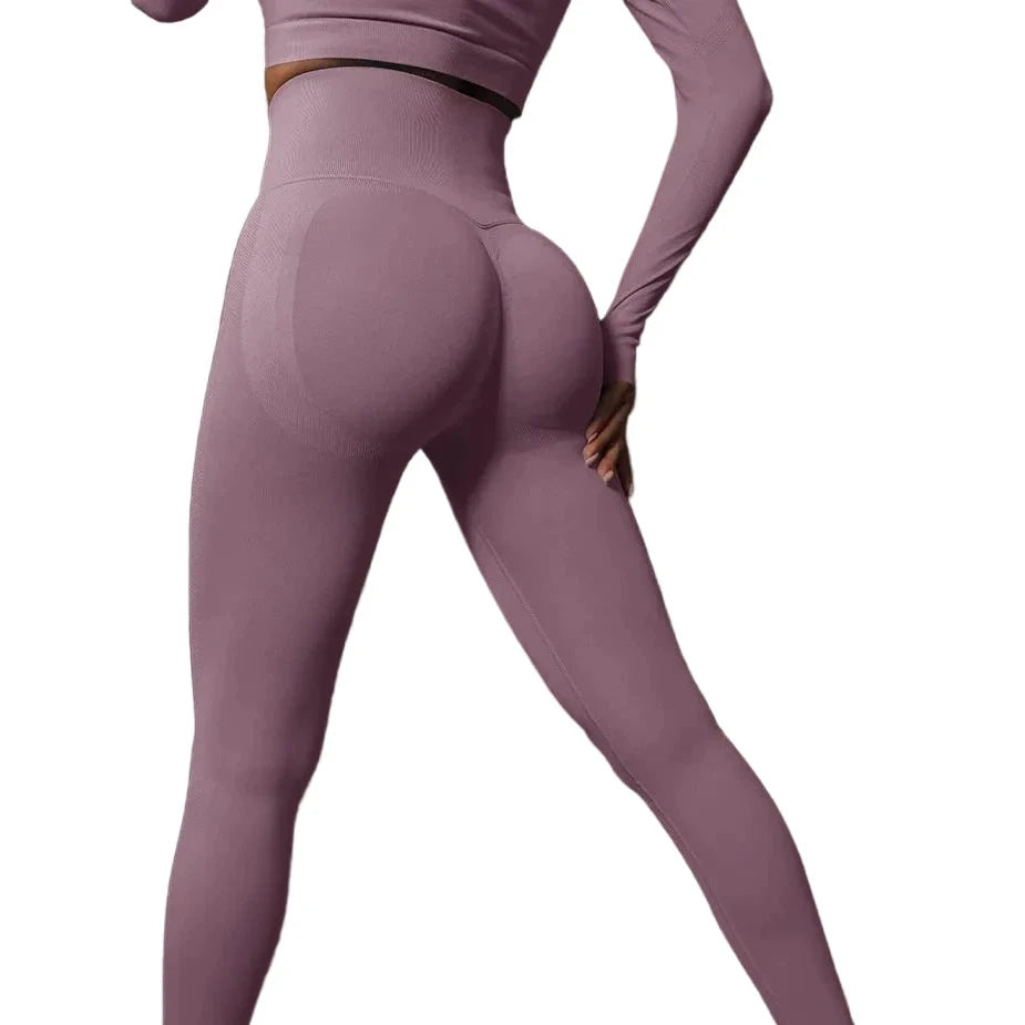 SculptForHer High Waisted Seamless Scrunch Leggings – Women’s Push Up Sculpting Gym Leggings