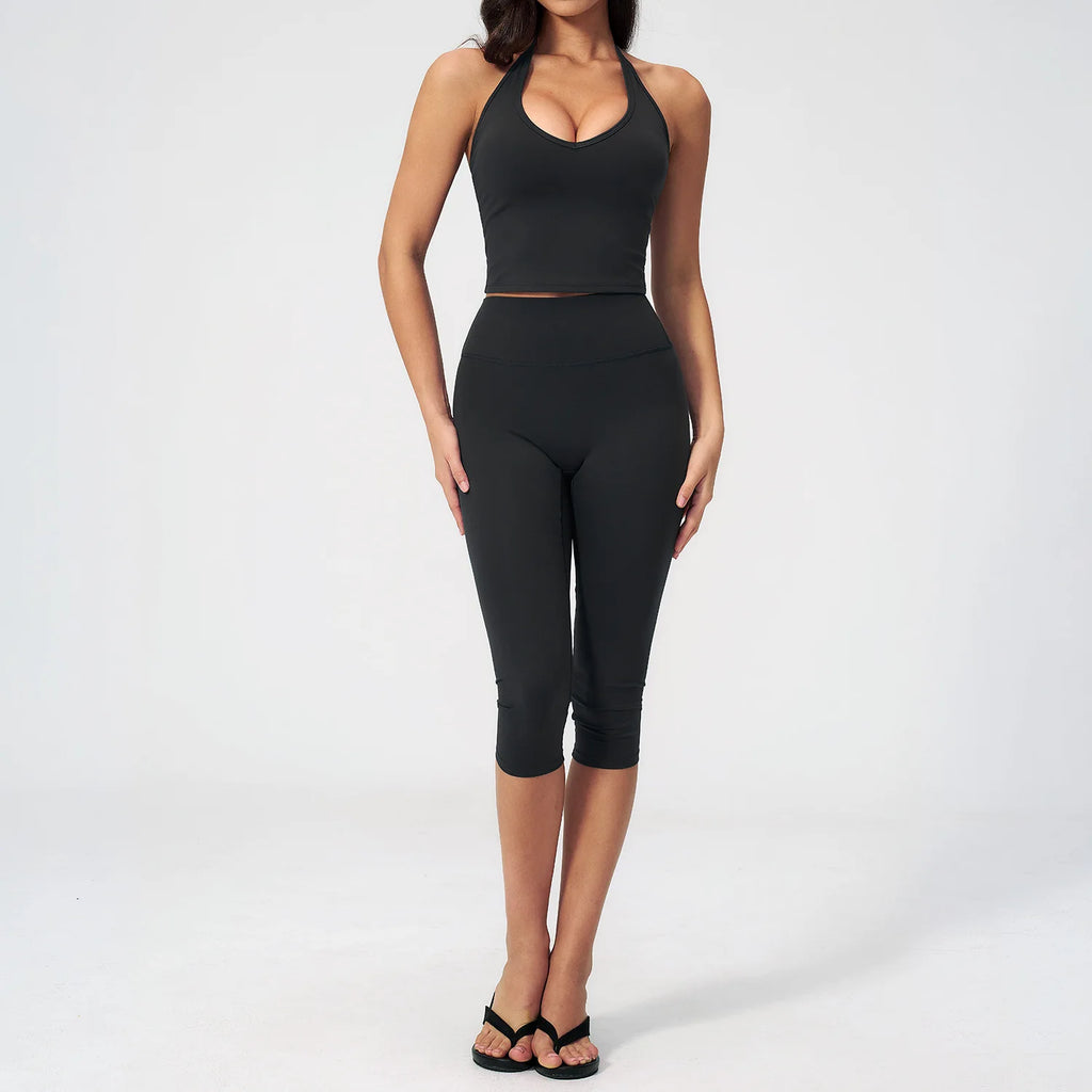 SculptForHer Sculpt & Move Seamless Capri Gym Set – Women’s 2 Piece Activewear