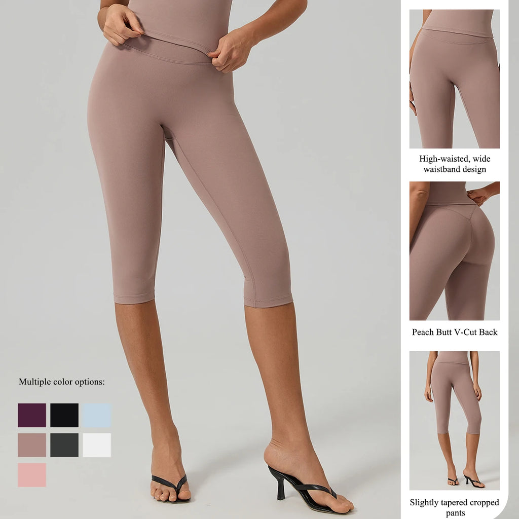 Hearuisavy Women High Waist Capri Yoga Pants Quick Dry Workout Gym Fitness Running Sports Tights Butt Lift 3/4 Leggings Female