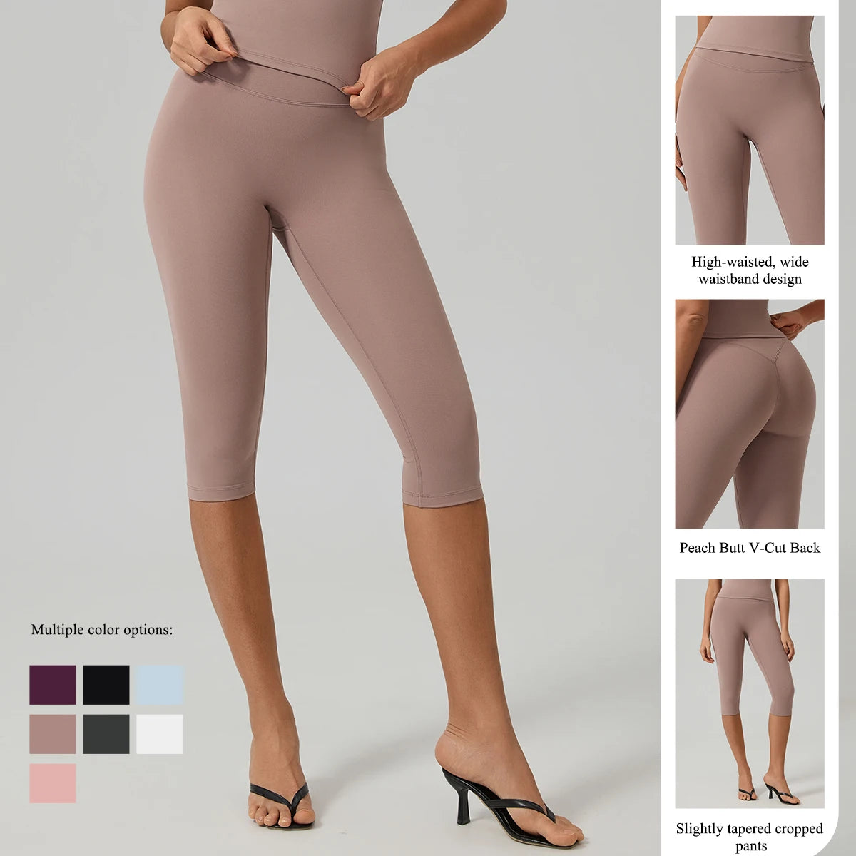 Hearuisavy Women High Waist Capri Yoga Pants Quick Dry Workout Gym Fitness Running Sports Tights Butt Lift 3/4 Leggings Female