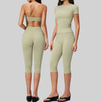 SculptForHer Sculpt & Move Seamless Capri Gym Set – Women’s 2 Piece Activewear