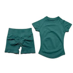 SculptForHer Seamless Gym Set | Sculpt Performance T-Shirt & Scrunch Shorts for Women