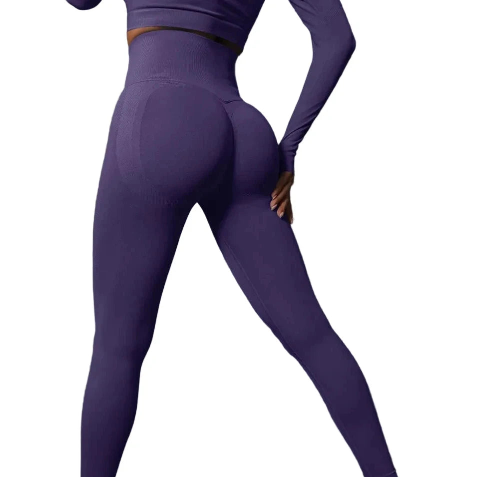 SculptForHer High Waisted Seamless Scrunch Leggings – Women’s Push Up Sculpting Gym Leggings