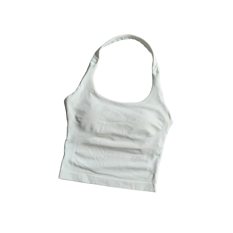 SculptForHer Halter Sports Bra | High Support Seamless Gym & Running Bra for Women