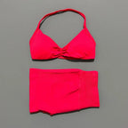 SculptForHer Women’s 2 Piece Scrunch Gym Set | High-Waisted Shorts & Strappy Sports Bra | Seamless Workout Outfit