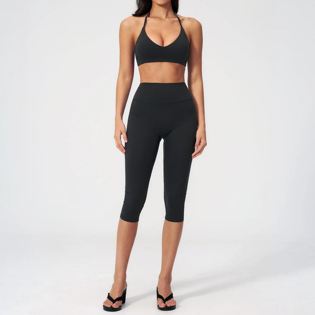 SculptForHer Sculpt & Move Seamless Capri Gym Set – Women’s 2 Piece Activewear